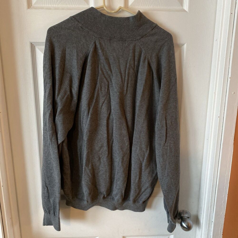 Eddie Bauer Sweater Men’s Size XL Grey 1/4 Zip High Neck Pullover - Picture 7 of 11